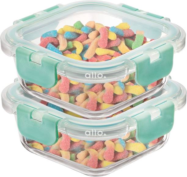 Allo Borosilicate Glass Containers with Lids and Break Free Lock, Microwave Safe  - 160 ml