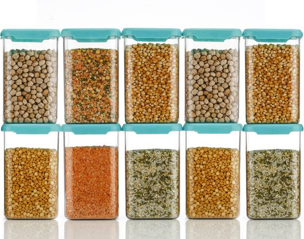 kitchkart Smart Buy Air Tight Food Grade Food Storage Unbreakable 1200 ml Square Shape Space Saver Kitchen Storage Container,Cereal Dispenser,Snacks Container,Modular Container  - 1200 ml प्लास्टिक ग्रोसरी कंटेनर