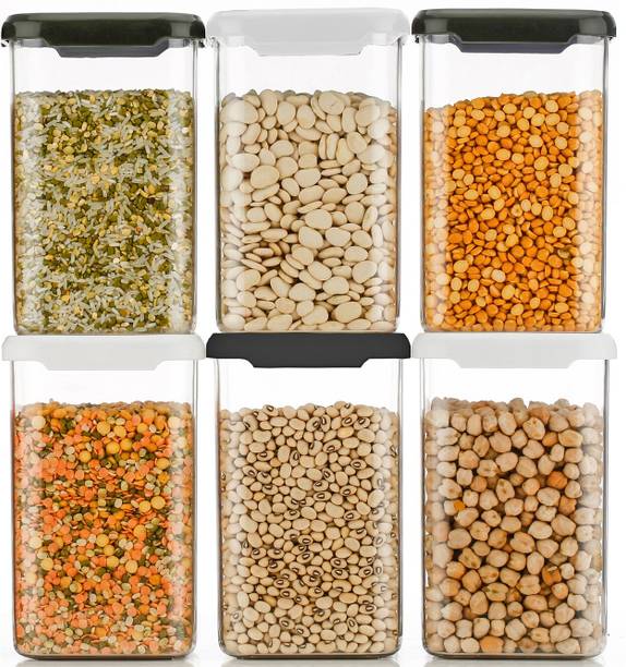 kitchkart Smart Buy Air Tight Food Grade Food Storage Unbreakable 1200 ml Square Shape Space Saver Kitchen Storage Container,Cereal Dispenser,Snacks Container,Modular Container  - 1200 ml