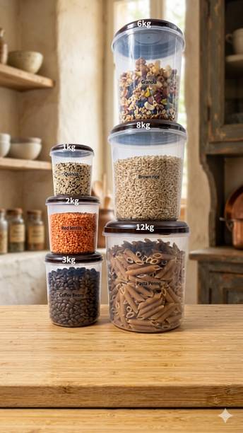Veksin Plastic Grocery Container  - 1000 ml, 12000 ml, 2000 ml, 3000 ml, 6000 ml, 8000 ml