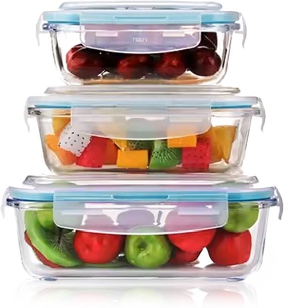 AGARO Glass Utility Container  - 370 ml, 640 ml, 1040 ml