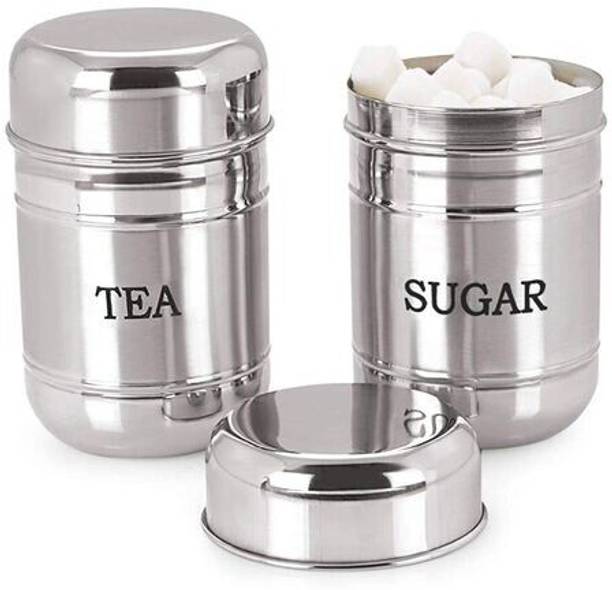 VIJAY EXPORT Steel Tea Coffee & Sugar Container  - 750 ml स्टील चाय कॉफी और चीनी डब्बा