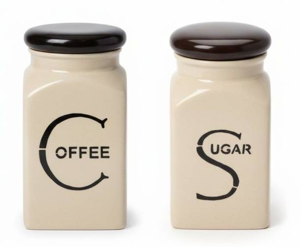 Kraftlik Handicrafts Ceramic Tea Coffee & Sugar Contain...