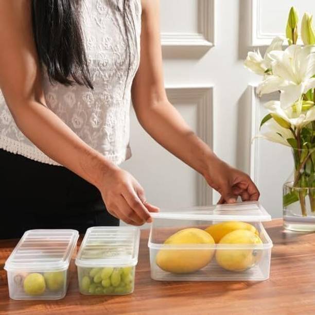 Pearlpet Plastic Fridge Container  - 2500 ml, 1200 ml, 1200 ml