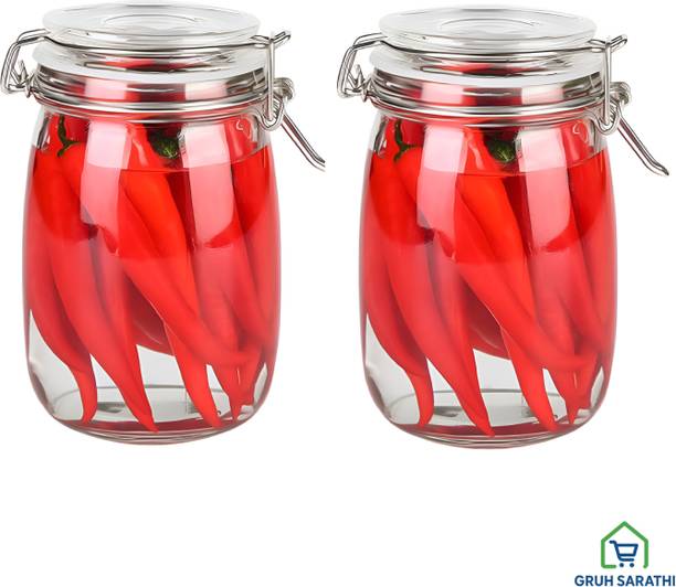 GRUHSARATHI Glass Pickle Jar  - 1200 ml