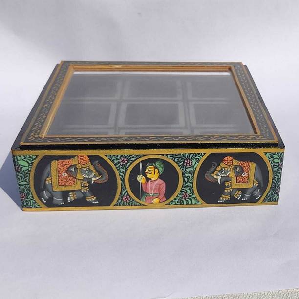 THEVIRSA Wooden Grocery Container  - 600 ml