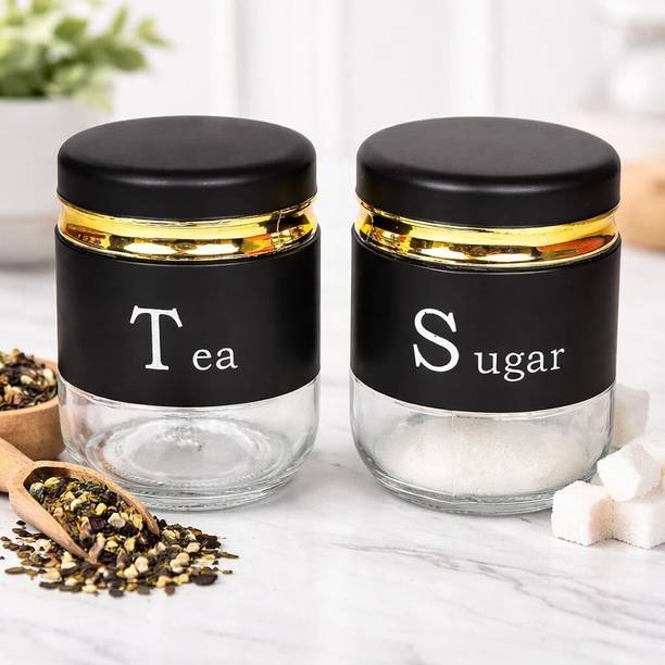 N'COOL Glass, Stainless Steel Tea Coffee & Sugar Contai...
