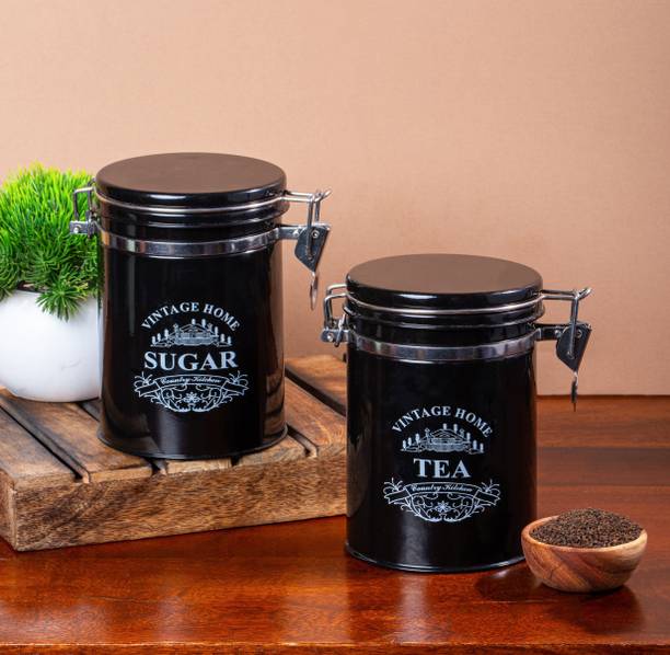 Metallure Iron Tea Coffee & Sugar Container - 1100 ml