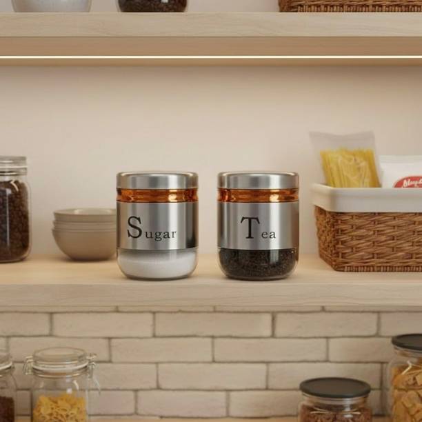 YJCRAFT Glass Tea Coffee & Sugar Container - 350 ml
