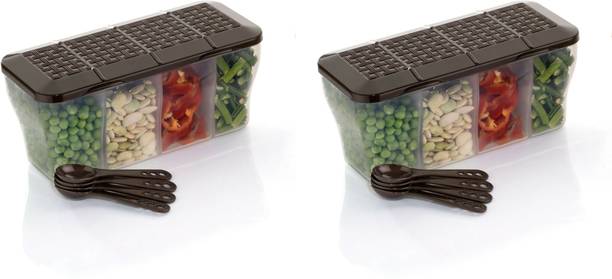 OFFYX 4 Section Container, Spice Box, Fridge Storage Container, Fridge Container  - 1800 ml