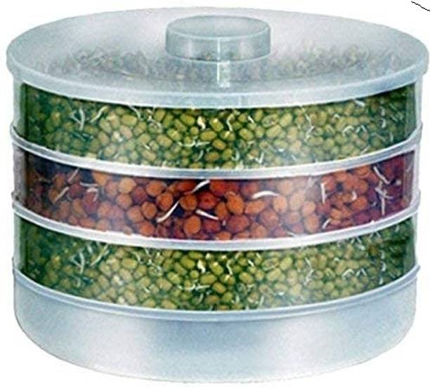 AK10ZONE Sprout Maker Plastic Box Hygienic 4 Container Organic Home Making Fresh Sprouts  - 2000 ml