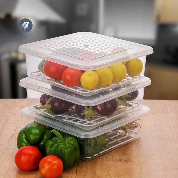 BELLERBIRD 3 IN 1Multipurpose Fridge storage containers & jar Set with Handles  - 3000 ml प्लास्टिक फ्रिज कंटेनर