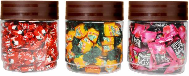 Pearlpet Modedge Jar Container for Kitchen Storage Set of 3  - 500 ml