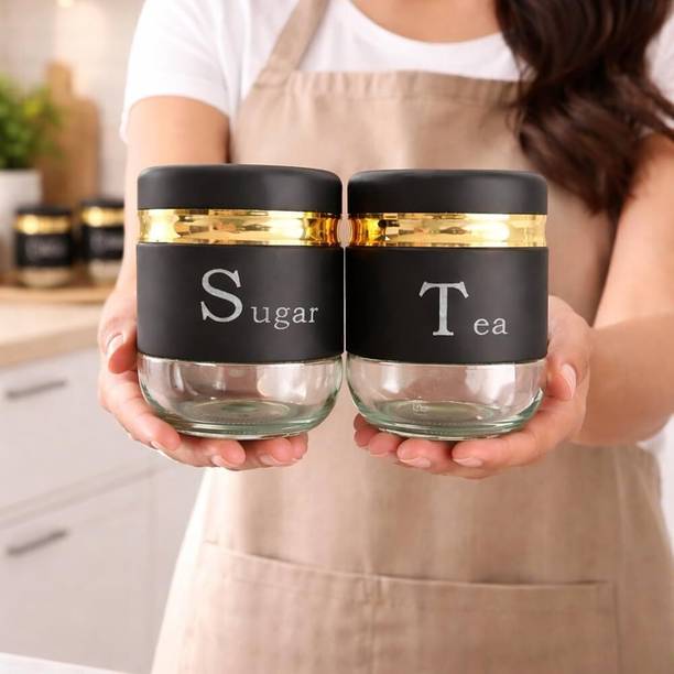 zimvexasales Steel, Glass Tea Coffee & Sugar Container ...