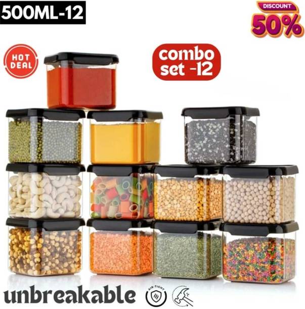 SKYLIFE 100%Unbreakable AirTight Modular Kitchen Plastic Storage Containers Canister Box  - 500 ml
