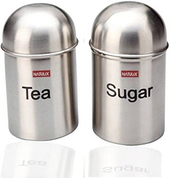 NATULIX Steel Tea Coffee & Sugar Container - 800 ml