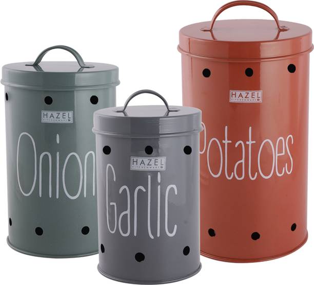 HAZEL Onion Potato Garlic Storage Container For Kitchen with Lid, Set of 3  - 0 ml