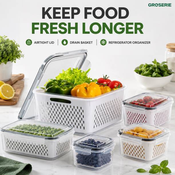 GROCERIE Plastic Fridge Container  - 4500 ml, 3000 ml, 1600 ml, 750 ml