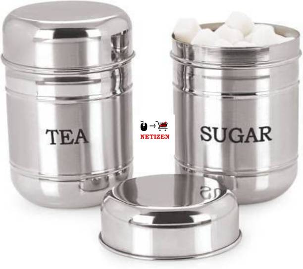 netizen Stainless Steel Tea Coffee & Sugar Container -...