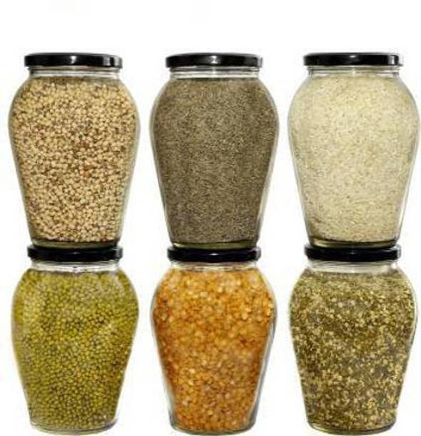 JIGSHTIAL Glass Grocery Container  - 1000 ml