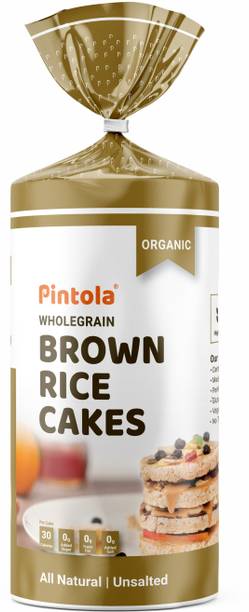 Pintola Organic Wholegrain Brown Rice Cakes (All Natural, Unsalted) High Fiber High Fiber Biscuit