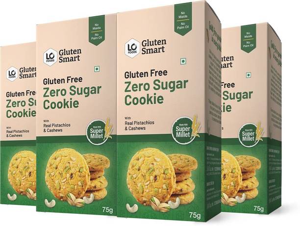 Lo! Foods Gluten Free Pista Cookies (Sugar Free Biscuit) Cookies Biscuit