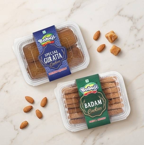 Babuji Special Gur Atta And Badam Cookies Combo Pack -9922 Cookies
