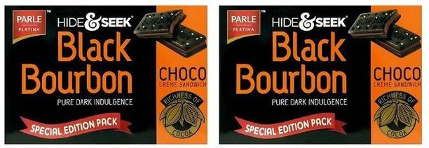 PARLE HIDE & SEEK BLACK BOURBON CHOCO (Pack of 2) Cream Sandwich Biscuit