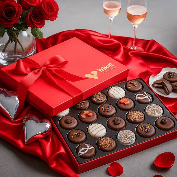 WINNI CELEBRATE RELATIONS Decadent 24 Pcs Chocolate Cookies Gift Hamper | Cookies Gift Box Pack Fudges