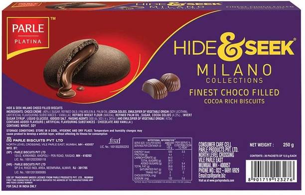 PARLE Milano Hide & Seek Choco Filled Cookies Biscuit