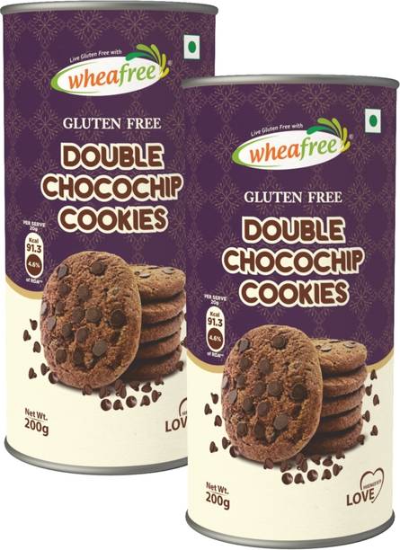 wheafree Double Chocochip Cookies - Gluten Free - (Pack of 2 - 200g each) Cookies Biscuit