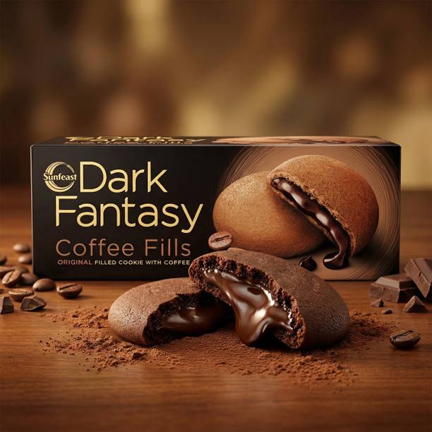 Sunfeast Dark Fantasy Filled,Original Filled Cookie with Coffee Flavour Perfect Snack Cookies