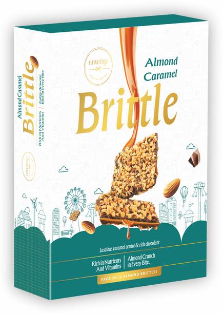 Unwrap Happiness Chocolate Almond Caramel Brittle -Crunchy Candy Nut Treat In A Sleek Gift Hamper Cookies Biscuit
