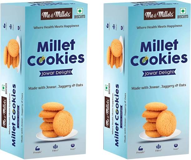 ME & MILLETS Jowar Delight Cookies, Millets Biscuits, Millets Cookies - 75g Pack of-2 Cookies Biscuit