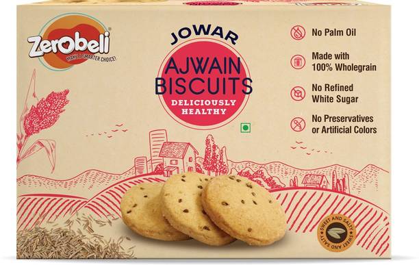 Zerobeli Sweet & Salty Jowar Ajwain Biscuit With Wholegrain | No Added Preservatives | Bakery Biscuit