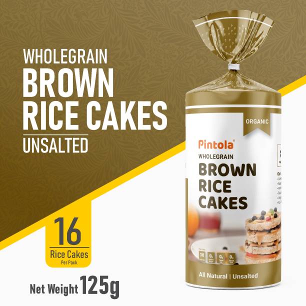 Pintola Organic Wholegrain Brown Rice Cakes (All Natural, Unsalted) High Fiber