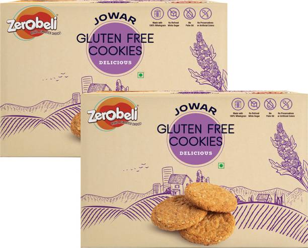 Zerobeli Jowar Gluten Free Cookies | Goodness of Oats,Gram & Corn | No Preservative Cookies Biscuit