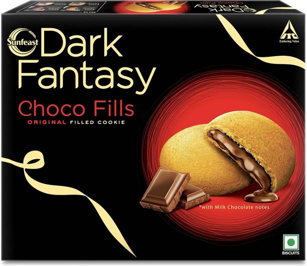 Sunfeast Dark Fantasy CHOCOFILLS Original Filled Cookies with Choco Crème CHOCOLATY Cookies Biscuit