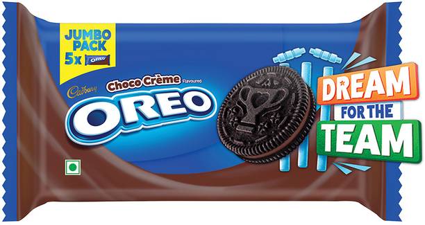 कैडबरी ओरिओ बिस्किट चॉकलेट फ्लेवर (5 सिंगल पैक्स इनसाइड) क्रीम सैंडविच बिस्किट