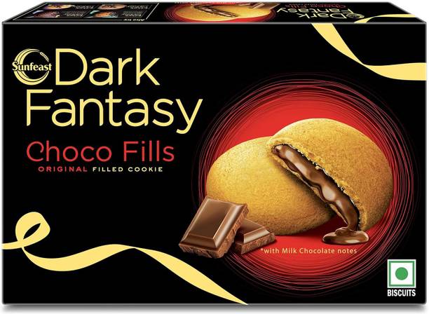 Sunfeast Dark Fantasy CHOCOFILLS Original Filled Cookies with Choco Crème CHOCOLATY Cookies Biscuit