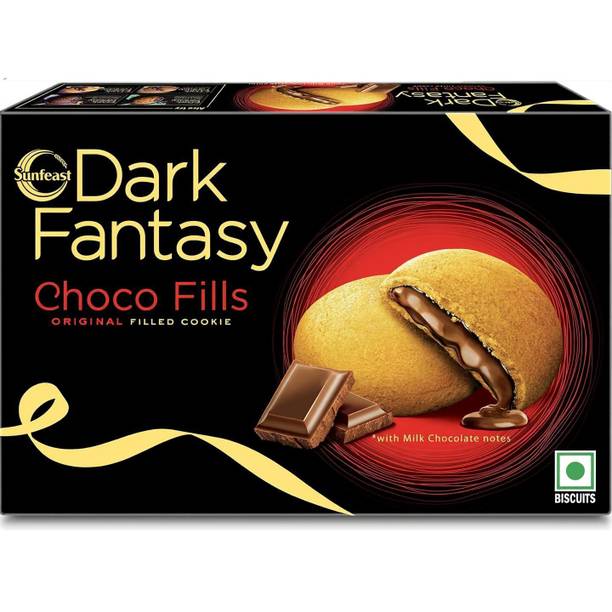 Sunfeast Dark Fantasy CHOCOFILLS Original Filled Cookies with Choco Crème CHOCOLATY Cookies