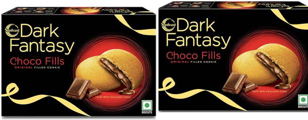 Sunfeast Dark Fantasy CHOCOFILLS Original Filled Cookies with Choco Crème Cookies Biscuit