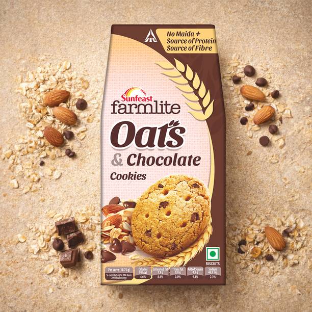 Sunfeast Farmlite Oats with Chocolate Biscuits Digestive Biscuit
