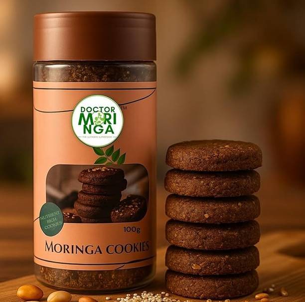 DOCTOR MORINGA Healthy Jaggery Cookies ,Millet Snack with Wheat, Moringa & Nuts Cookies Biscuit