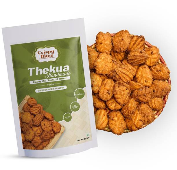 Crispy bitez Traditional Bihar Thekua Cookies made with Suji, Maida & Pure Ghee (250g) Cookies Biscuit