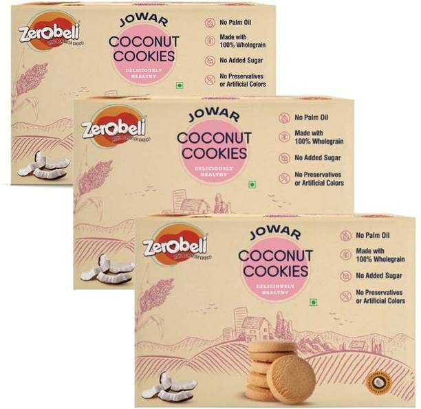 Zerobeli Jowar Coconut Cookies | Delicious & Healthy, 0% Maida, Palm Oil & Preservatives| Bakery Biscuit