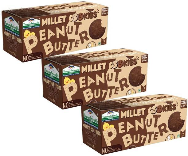 TummyFriendly Foods Ragi Millet Cookies-Peanut Butter. Healthy Biscuits for Kids, Babies & Adults Cookies Biscuit