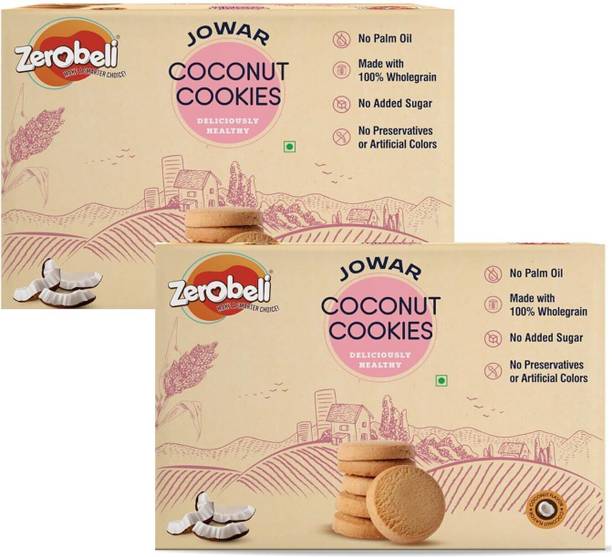 Zerobeli Jowar Coconut Cookies | Delicious & Healthy, 0% Maida, Palm Oil & Preservatives| Bakery Biscuit