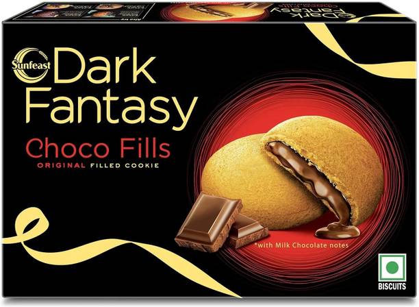 Sunfeast Dark Fantasy CHOCOFILL Cookies with Choco Crème | Perfect Snack Cookie Cake Biscuit