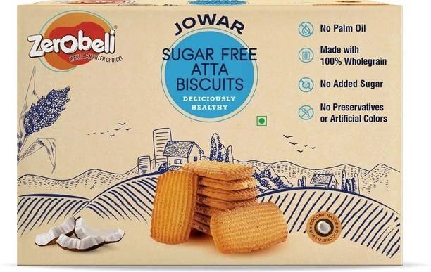 Zerobeli Sugar Free Jowar Atta Cookies | No Maida and Palm Oil | Diabetic Friendly Bakery Biscuit